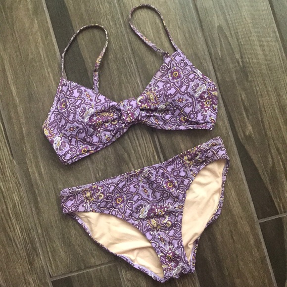 Garnet Hill Other - Garnett Hill Purple Floral Bikini Set Sz 6